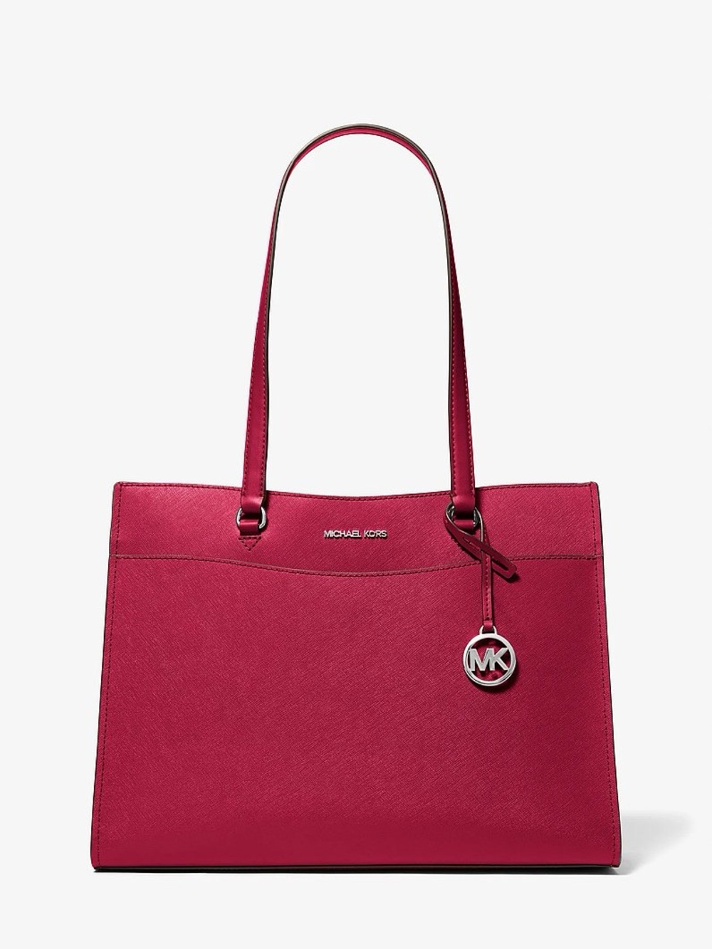 NWT- Michael Kors Jet Set Travel Large Saffiano Leather Tote Bag Cherry